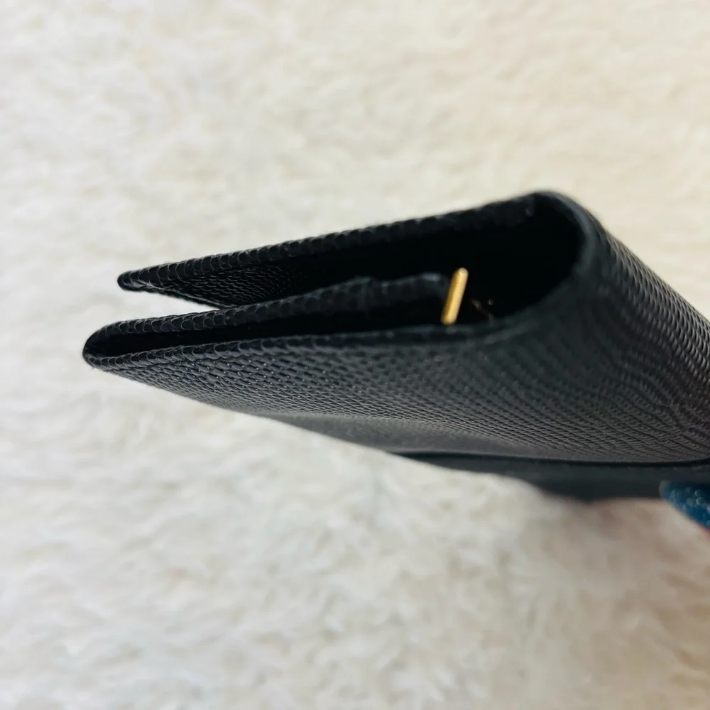 Ferragamo Black Grain Leather Women’s Long Wallet
